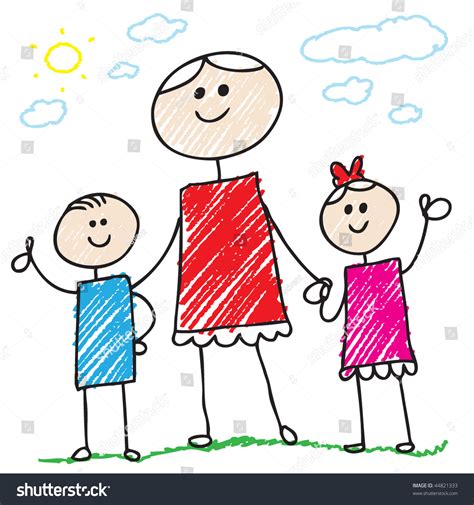 Doodle Family Stock Vector Illustration 44821333 : Shutterstock