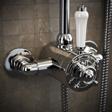 Solar Chrome Dual Traditional Exposed Thermostatic Mixer Shower Valve