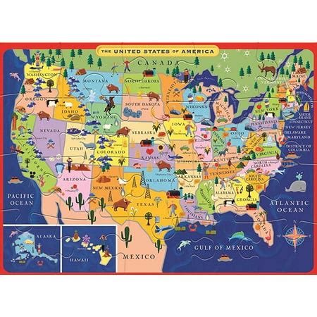 eeboo united states usa map puzzle for kids, 20 pieces - Walmart.com