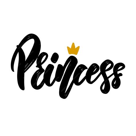 Premium Vector | Princess text. Vector lettering phrase for poster, greeting card, postcard.