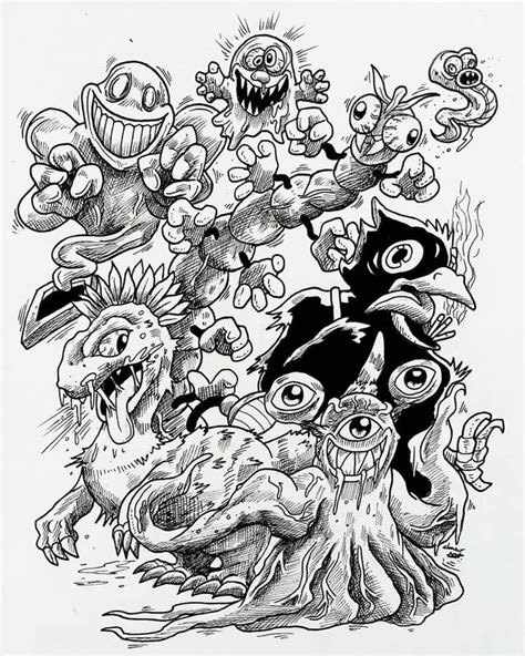 Some more creepy art i did of Earthbound enemies : earthbound