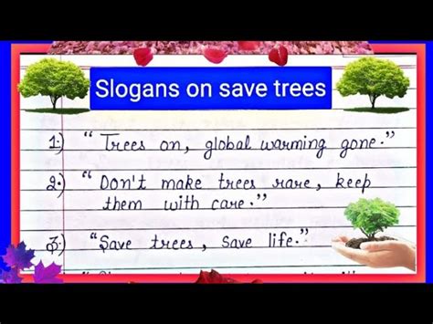 Save Trees Save Environment Slogans English