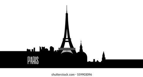 Isolated Silhouette Cityscape Paris Vector Illustration Stock Vector ...