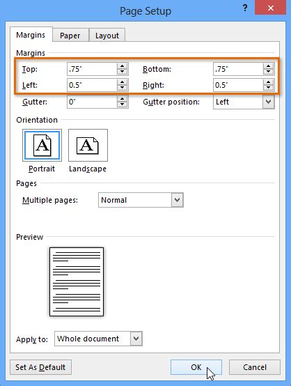 How to Change Page Margins in MS Word - W3schools