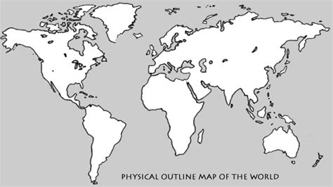 Physical Outline Map of the World | World map outline, World map ...