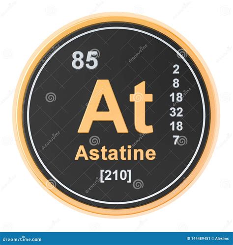 Astatine at Chemical Element. 3D Rendering Stock Illustration - Illustration of circle, round ...
