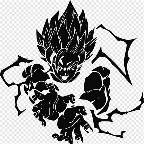 Goku Gohan Vegeta Super Saiya Decal, decal, dragon, monochrome, sticker ...