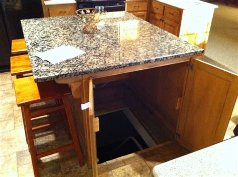 Secret Trap Door Under Kitchen Island | StashVault - Secret Stash Compartments