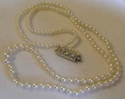 Antique Natural Pearl Necklace, Platinum/Diamond Clasp