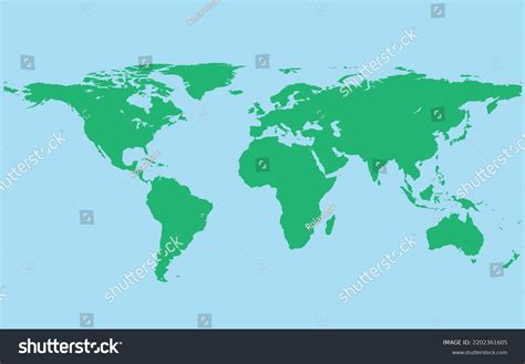 Vector World Map Continents Oceans Geographic: เวกเตอร์สต็อก (ปลอดค่าลิขสิทธิ์) 2202361605 ...