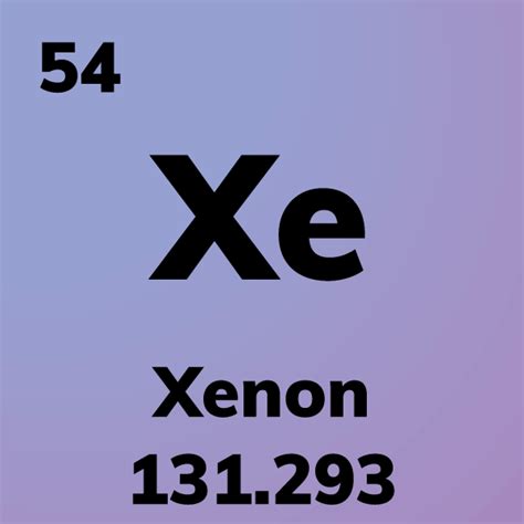 Xenon Facts and Uses - Atomic Number 54 Element Symbol Xe