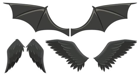 Three set of black wings 302320 Vector Art at Vecteezy