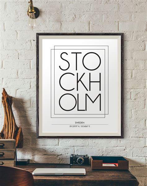 Stockholm Poster Stockholm City Print City Names Print | Etsy