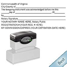 Virginia Acknowledgement Notary Stamp Pre-Inked | Ships Next Day | Free ...