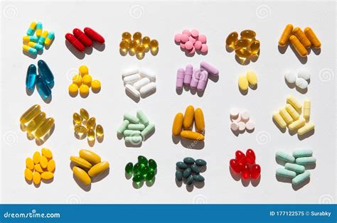 Assorted Various Kinds Of Pills Stock Image - Image of illness, kind: 177122575