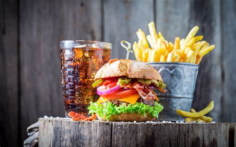 burgers, Drinking glass, Fries, Food Wallpapers HD / Desktop and Mobile Backgrounds