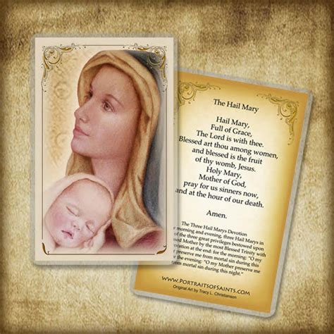 The Hail Mary Holy Card Prayer Card | Etsy