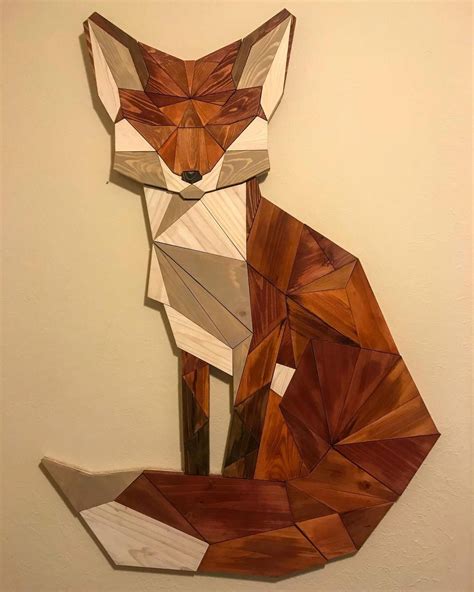 DIY Geometric Pallet Wood Fox - Imgur | Wood fox, Wood patterns, Wood pallet projects