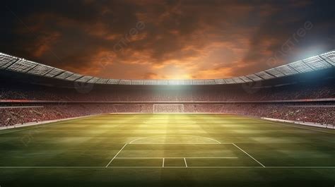 Fondo De Campo De Fútbol Con Estadio De Fútbol Renderizado En 3d, Campo ...