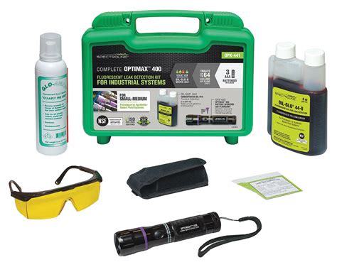 SPECTROLINE, Hydraulic Oil Leak Detection Kit, UV LED Lamp, Hydraulic ...