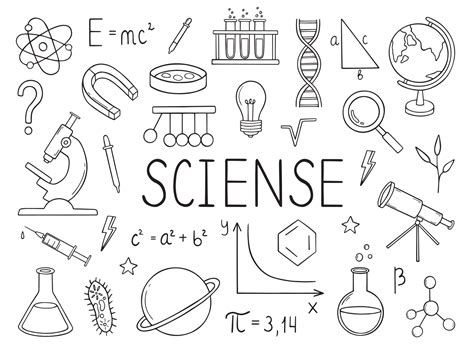 Set of Education and Science doodle. Formulas in physics, mathematics ...