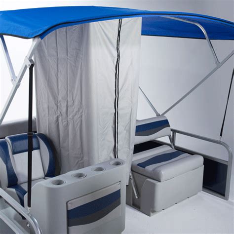 Changing room enclosure straps to your bimini tops frame. | Pontoon boat accessories, Boat ...