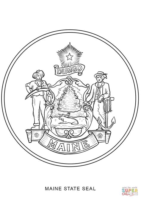 Indiana State Seal Coloring Page Coloring Pages