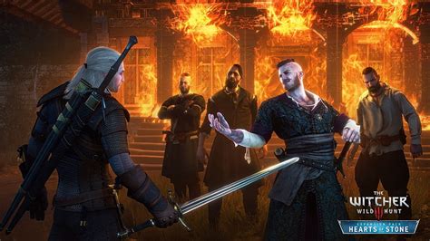 HD wallpaper: fire, Geralt, DLC, The Witcher 3: Wild Hunt, Supplement, Hearts of Stone ...