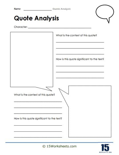 Quote Analysis Worksheets - 15 Worksheets.com