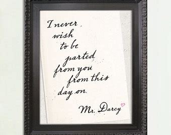 Mr. Darcy Quote I Love I Love I Love You... Romantic Art