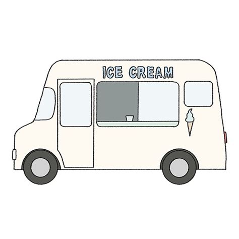 How to Draw an Ice Cream Truck - Easy Drawing Tutorial For Kids