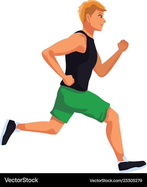 Fitness man running Royalty Free Vector Image - VectorStock