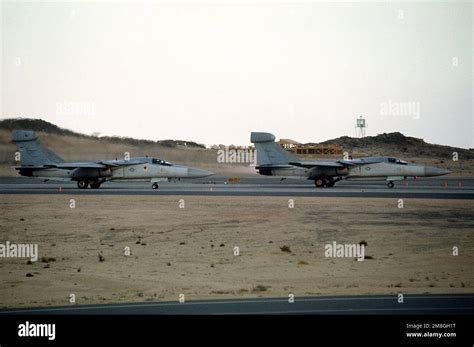 EF-111A Raven electronic communications aircraft wait for takeoff clearance prior to a mission ...