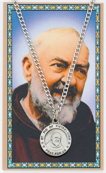 St. Pio Necklace and Prayer Card Set