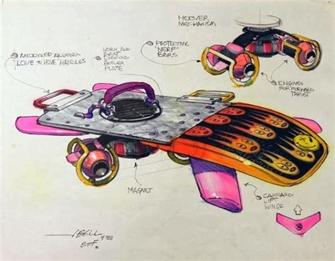 Back To The Future Part II Hoverboard Concept Art Is As 1980s As It Gets