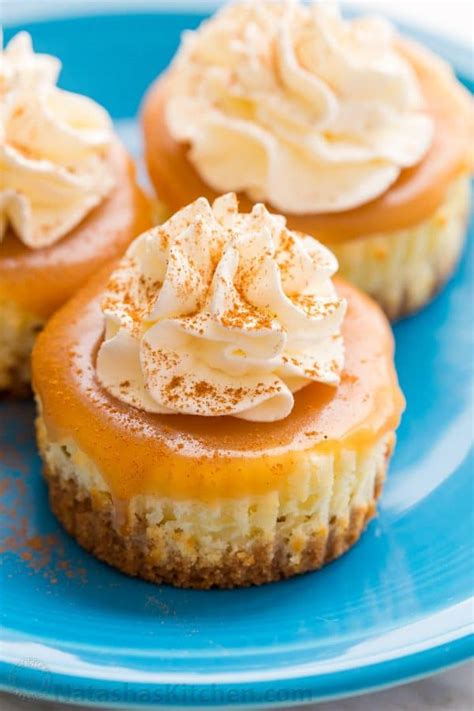 Mini Cheesecakes with Caramel Sauce (VIDEO) - NatashasKitchen.com