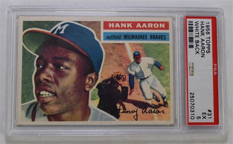 Lot Detail - Hank Aaron 1956 Topps Baseball Cards PSA 5 EX