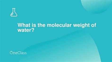 What is the molecular weight of water? - YouTube