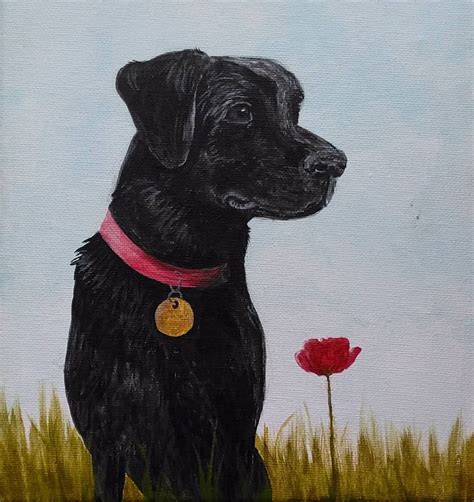 Here's a commission I did a while ago of Poppy the dog, if you would like a painting of your pet ...