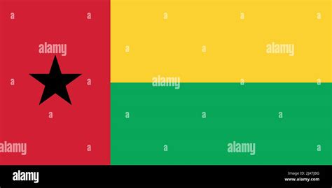 Flag of Guinea-Bissau. National symbol in official colors. Template icon. Abstract vector ...