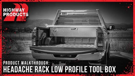 Highway Products | Headache Rack Low Profile Toolbox Combo - YouTube