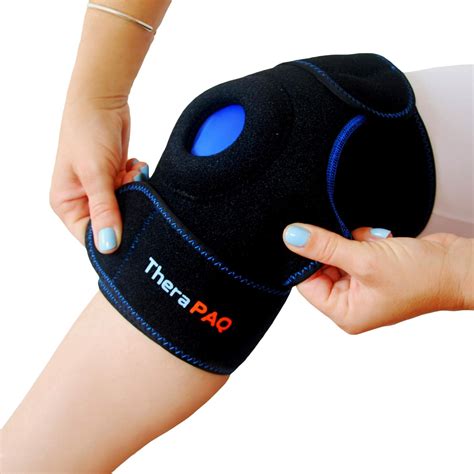 Amazon.com: Knee Ice Pack Wrap By TheraPAQ: Hot & Cold Therapy Knee Support Brace - Reusable ...