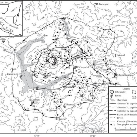 a) Location map of El Chichón volcano in southeastern Mexico. C.V.A ...