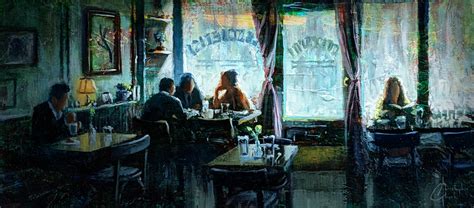 Christopher Clark - "New York City, Cafe 1" Oil Painting at 1stDibs ...