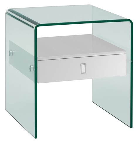 Glass Nightstand in High Gloss White - Walmart.com - Walmart.com