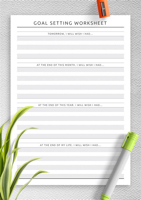 Printable Goal Sheets