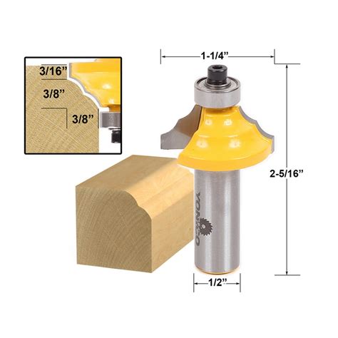 Double Round-Over Edging Router Bit - 1/2" Shank - Yonico 13130 ...