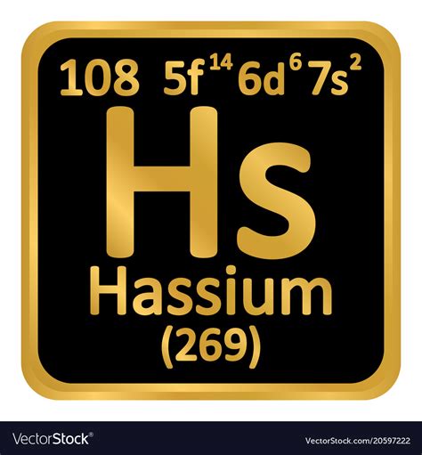 Periodic table element hassium icon Royalty Free Vector