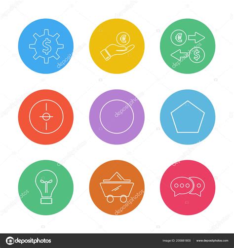 Set Various Theme App Icons Vector Illustrations Stock Vector by ...