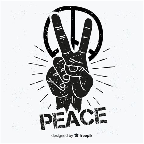 Premium Vector | Hand peace symbol background